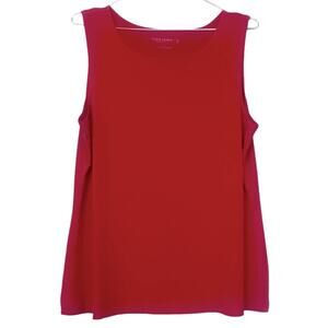 SUSAN GRAVER essentials red sleeveless women’s top blouse size large